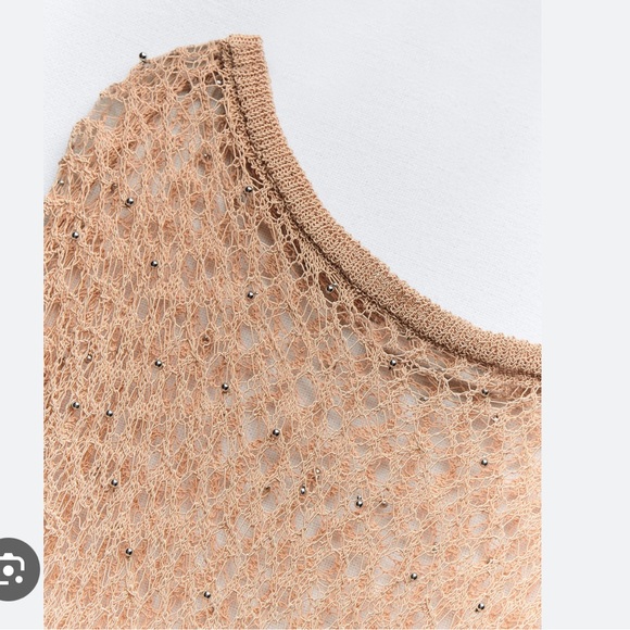 ZARA POMPOM KNIT TOP - Picture 7 of 9